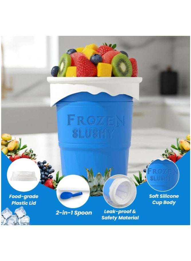 Eoptify أكواب السلاش، صانعي السموذي المجمد السريع السحري، كوب السلاش المنزلي، أكواب صانعة السلاش المحمولة للعصائر، الحليب والآيس كريم، كوب سيليكا مزدوج الطبقة مع أغطية وقشة - Image 4